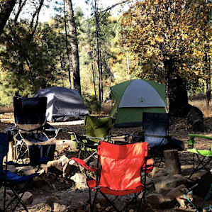 The set up around the fire ring.