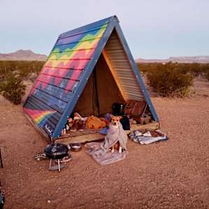 Amazing stargazing at the base of the Christmas Mountains. Great place to stay!