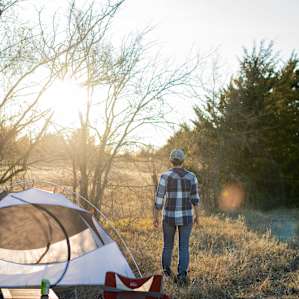 The tent site was well secluded, yet conveniently close to the farm