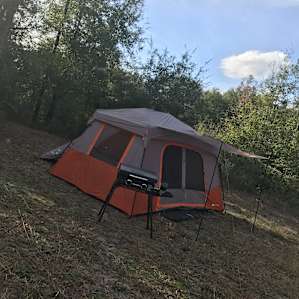 Tent and grill
