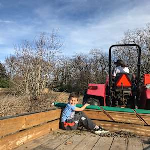 What little boy doesn't love a tractor ride!