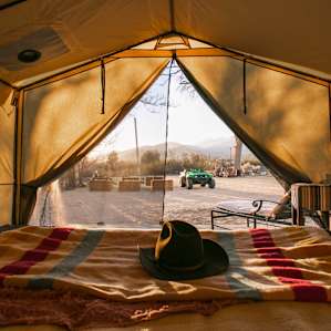 Looking out of Tent #1.