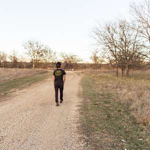Walking from the property to the river.