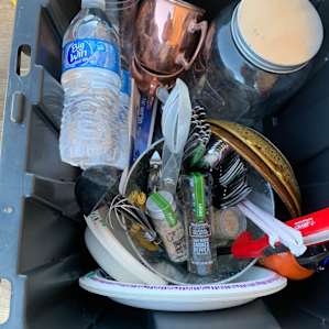 awesome care package . Salt, pepper , plates , water ,water jug, basic utensils