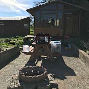Picnic table and bath house
