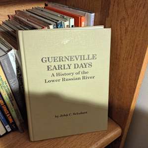 Some history books in the bookshelf