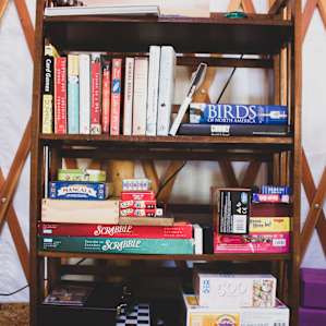 A wide variety of games ad books are offered to enjoy for you and your family if the weather outside is a little dreary.