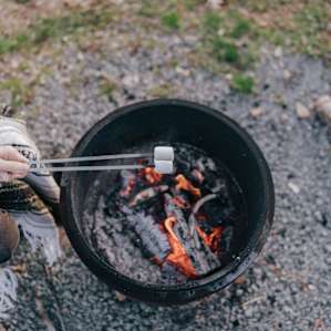 Roasting marshmallows.