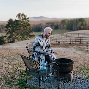 The fire pit is the perfect place to snuggle up, hang out, and watch the sunset.