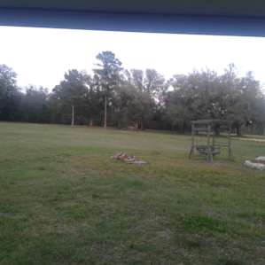 fire pit and long view of meadow
