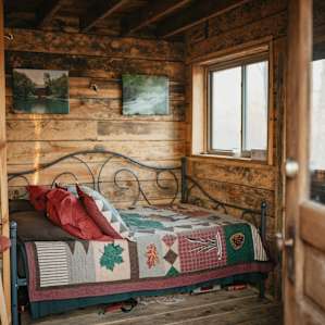 Day-bed on the bottom level of the cabin. Could easily sleep 2 people, and was very comfortable.