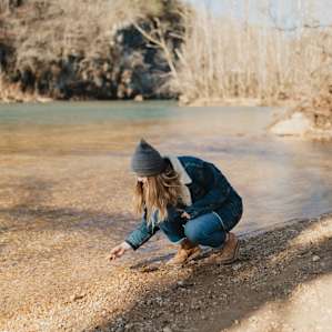 Current River - looking for the perfect skipping rock! About 5-10 mins from property.