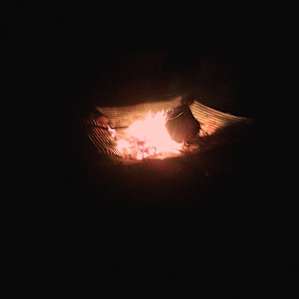 Hanging out under the stars at the community fire pit.