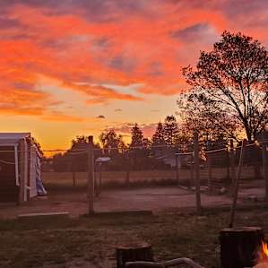 Fantastic fireside sunset