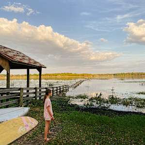 You have access to their beautiful lake and dock area. They also have canoes to use!