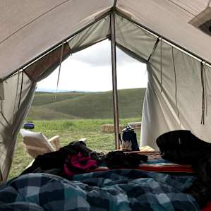 View from inside the tent