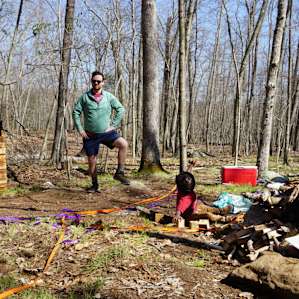 Outhouse in the back right and forest as far as the eyes can see!