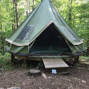 Bell Tent on Yurt Platform