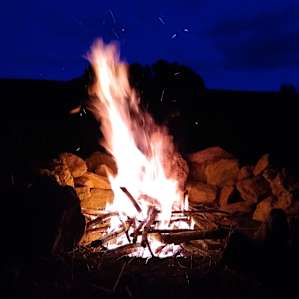 We b
uilt a fire pit.