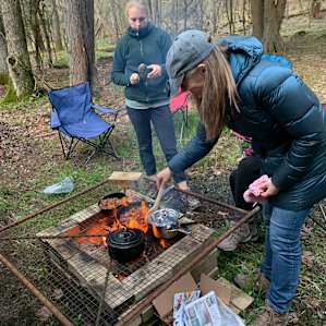 Nice area for cooking. Bring your pots and pans. Some roasting sticks were provided.