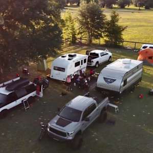 Drone shots of our group and site, on the West pasture. Beautiful hamper oaks to provide shade.