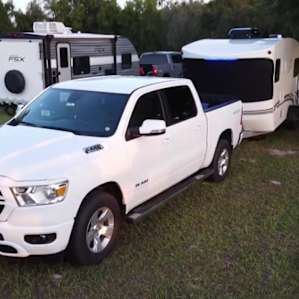 Our tow vehicle and travel trailer.
