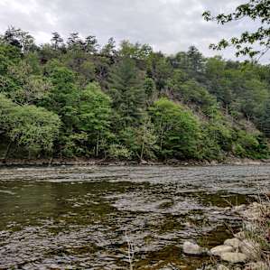 At Rivers edge on site looking right at rapids