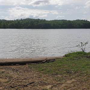 Swim beach and boat ramp