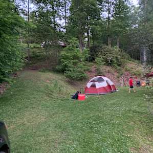 Tent site is mowed and easy to access