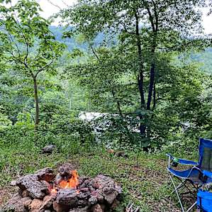 Camping by the creek.