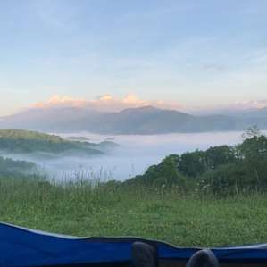 Our view right when we opened our tent in the morning