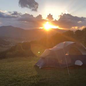 Campsite at sunset