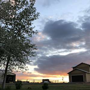 Beautiful skies behind Forrest’s home