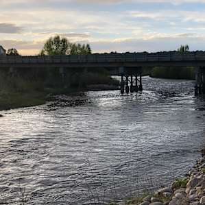 Bridge next to camp site, moderate traffic on the weekend. It leads to Lake Heron.