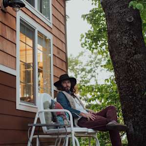 Hanging out on the front porch in the evening.