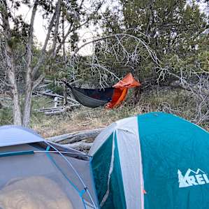 We fit a hammock and two 2P tents at the Thyme campsite- though it’s safer to assume the camp sites each hold one tent.