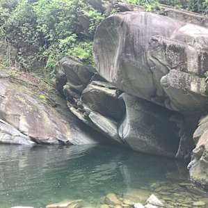 The beautiful swimming hole & cliff jump, but was not “private,” as many kids knew of the area.