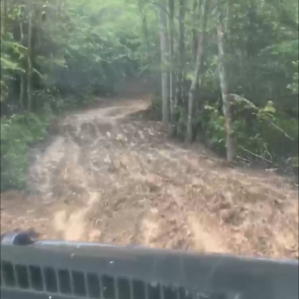 The road taken to get to the site, 4 wheel drive necessary!