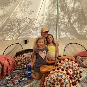 The yurt was so fun to play in it was vey hot!