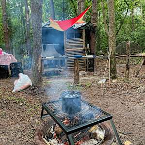 The amazing log Cabin Tony built.