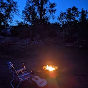 They provided a lovely propane fire pit since wood fires weren't allowed this time of year