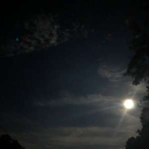 View from campsite, full moon.