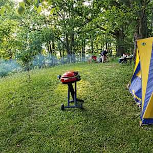 The camp was a little spread out so we could use all the available flat land we could find