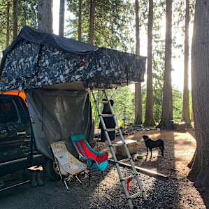 Rivers Edge Car Side, Tent Camping