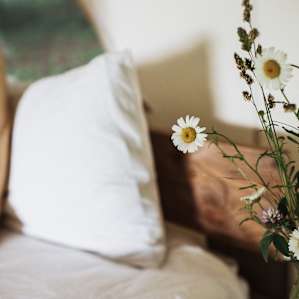 Fresh flowers — one of several thoughtful details.
