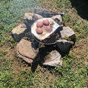 Fire pit at the campsite