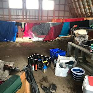 Setting up camp for the second night! More drying things out lol