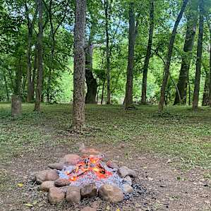 Looking out of the river from the campfire at Riverside #2.