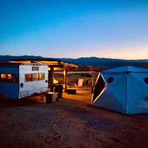 This was our beautiful campsite. Our friends brought a shift pod and camped out next door to us. The trailer was way nicer and it was cool with A/C til noon because of the position.