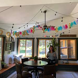 The hosts decorated the game room as a surprise for my friends birthday! So special and and so nice!!